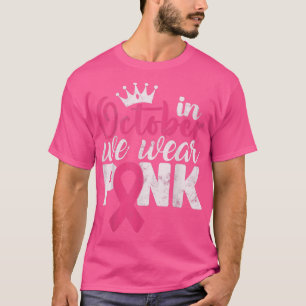 In oktober Draag we roze koolstofborst-kanker T-shirt