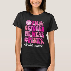 In oktober Draag we roze koolstofborst-kanker T-shirt