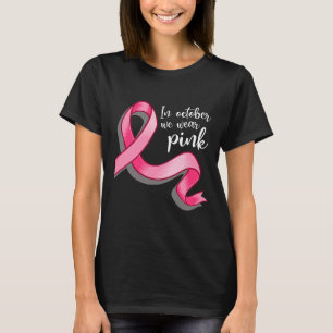 In oktober Draag we roze koolstofborst-kanker T-shirt