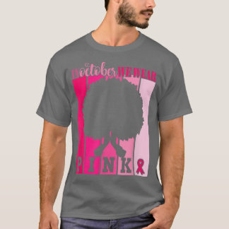 In oktober Draag we roze koolstofborst-kanker T-shirt