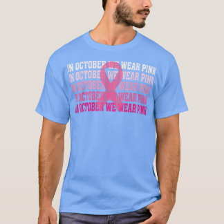 In oktober Draag we roze koolstofborst-kanker T-shirt
