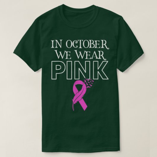 In oktober Draag we roze koolstofborst-kanker T-shirt (Design voorkant)