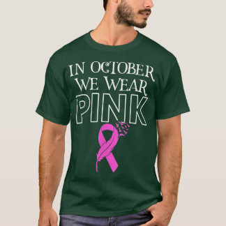 In oktober Draag we roze koolstofborst-kanker T-shirt