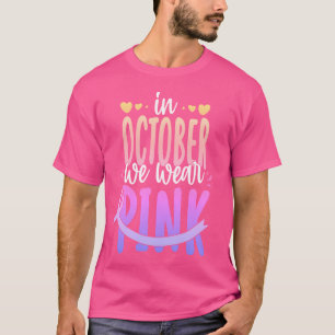 In oktober Draag we roze koolstofborst-kanker T-shirt