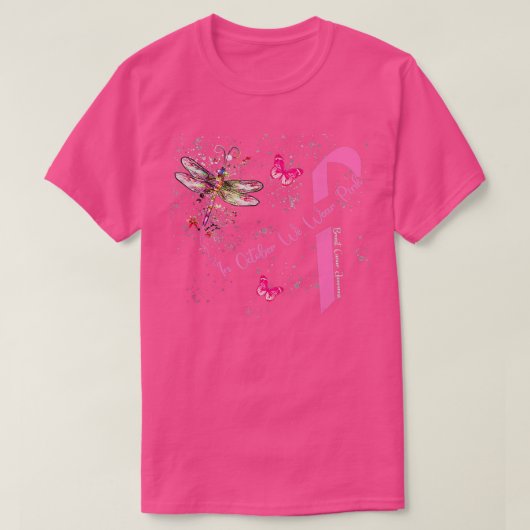 In oktober Draag we roze koolstofborst-kanker T-shirt (Design voorkant)
