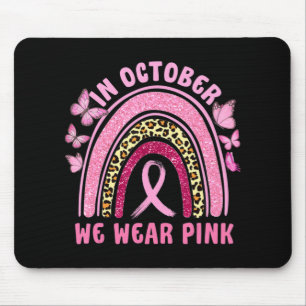 In oktober Draag we roze leopard Breast Cancer Awa Muismat