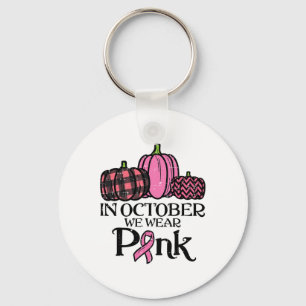 In oktober Draag we roze leopard Breast Cancer Awa Sleutelhanger