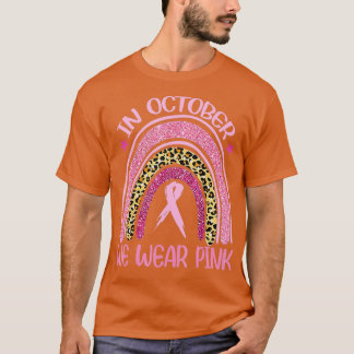 In oktober Draag we roze leopard Breast Cancer Awa T-shirt