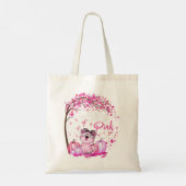 In oktober Draag we roze leoparkastkanker Tote Bag (Achterkant)