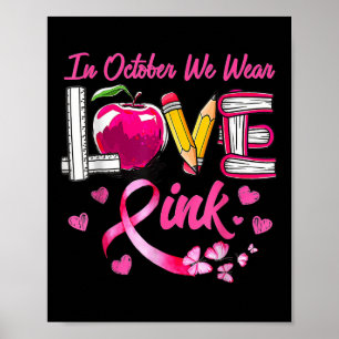 In oktober Draag we roze liefdesborstkanker. Poster