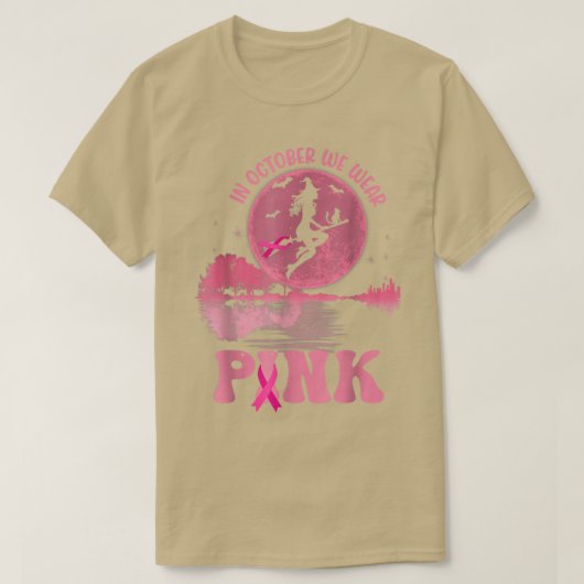 In oktober Draag we roze lint-hekhalskanker T-shirt (Design voorkant)