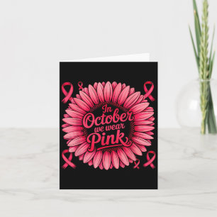 In oktober Draag we roze lint zonnebloem borst ca Kaart