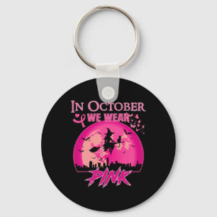 In oktober Draag we roze lintje hech halloween Bre Sleutelhanger