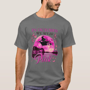 In oktober Draag we roze lintje hech halloween Bre T-shirt