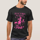 In oktober Draag we roze lintje hech Halloween T-shirt (Voorkant)