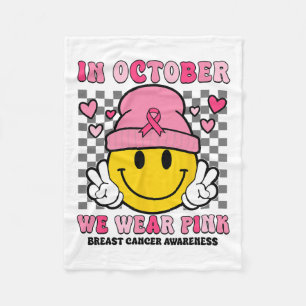 In oktober Draag we roze lintlint-halloween bre Fleece Deken