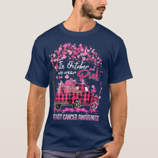 In oktober Draag we roze lintlintbalken T-shirt