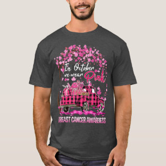 In oktober Draag we roze lintlintbalken T-shirt