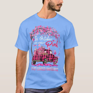 In oktober Draag we roze lintlintbalken T-shirt
