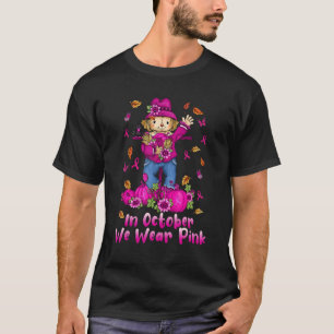In oktober Draag we roze lintpijlstaart T-shirt