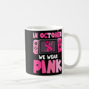 In oktober Draag we roze lintspel borstkanker Koffiemok