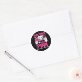 In oktober Draag we roze lintspel borstkanker Ronde Sticker (Envelop)