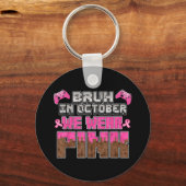 In oktober Draag we roze lintspel borstkanker Sleutelhanger (Voorkant)