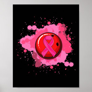 In oktober Draag we roze lobbon Bowling Breast Can Poster