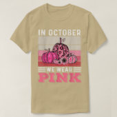 In oktober Draag we roze luipaard pompoenkast T-shirt (Design voorkant)