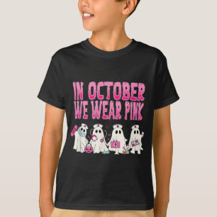 In oktober Draag we roze maagspoeling. T-shirt