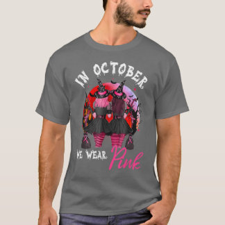 In oktober Draag we roze najaarse Herfst Breast T-shirt