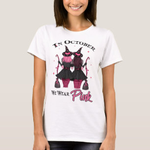 In oktober Draag we roze najaarse Herfst Breast T-shirt