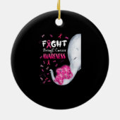 In oktober Draag we roze olifantenborst Keramisch Ornament (Achterkant)