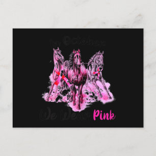 In oktober Draag we roze paardenbre Briefkaart