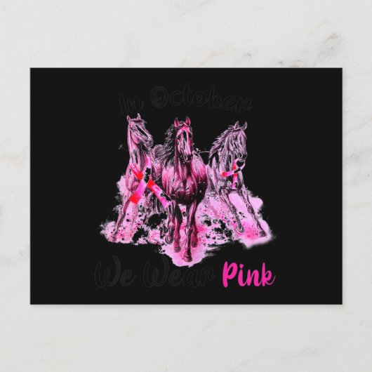In oktober Draag we roze paardenbre Briefkaart (Voorkant)