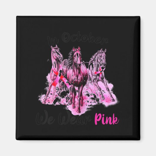 In oktober Draag we roze paardenbre Magneet (Voorkant)