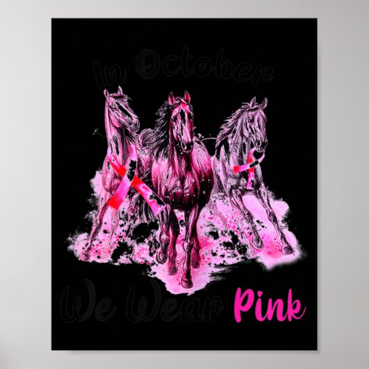 In oktober Draag we roze paardenbre Poster (Voorkant)