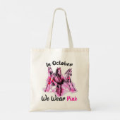 In oktober Draag we roze paardenbre Tote Bag (Achterkant)