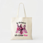 In oktober Draag we roze paardenbre Tote Bag (Voorkant)