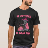 In oktober Draag we roze Pitbull Dog Breast Cancer T-shirt (Voorkant)