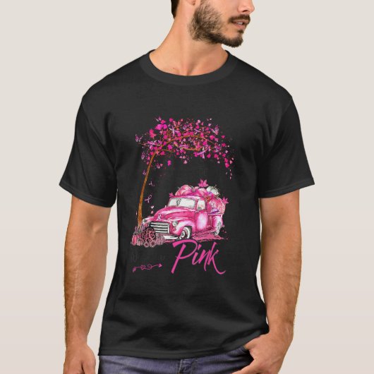 In oktober Draag we roze pompoen borstkanker T-shirt (Voorkant)