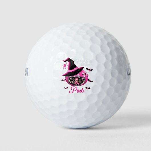 In oktober Draag we roze pompoen Golfballen (Voorkant)
