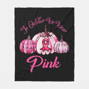 In oktober Draag we roze pompoen halloween cadeaus Fleece Deken