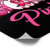 In oktober Draag we roze pompoen halloween cadeaus Poster (Hoek)