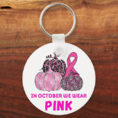 In oktober Draag we roze pompoenen Sleutelhanger (Voorkant)