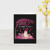 In oktober Draag we roze pompoenkat borstkanker Kaart (Gele Bloem)