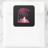 In oktober Draag we roze Pu Vierkante Sticker (Tas)