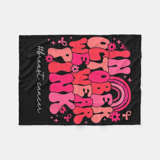 In oktober Draag we roze recombinante borstkanker Fleece Deken (Voorkant (Horizontaal))