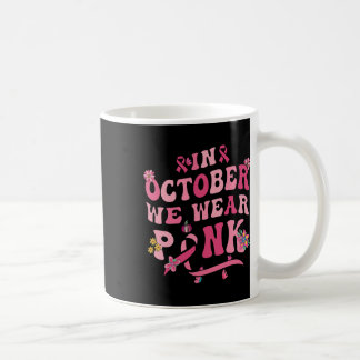 In oktober Draag we roze Retro Groovy  Breas Koffiemok