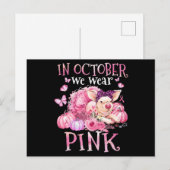 In oktober Draag we roze reukstofblaaskanker A Briefkaart (Voorkant / Achterkant)